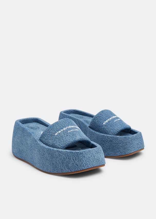 Alexander Wang Taji platform slide sandals for Women - Blue in 
