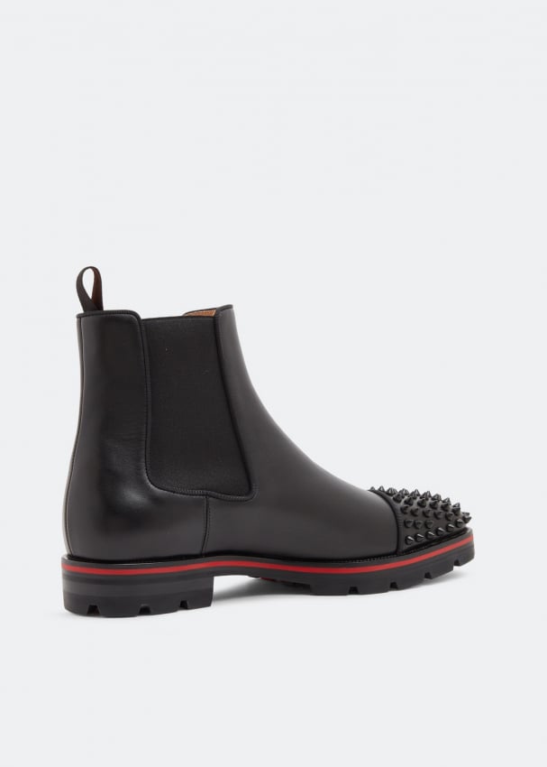 Cl Moc Lug Spikes - Loafers - Calf leather and spikes - Black - Christian  Louboutin