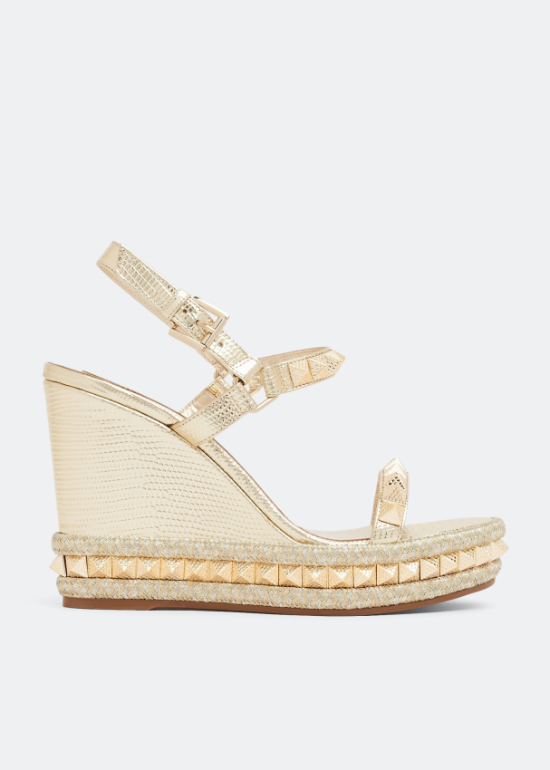 Christian louboutin gold wedges sales
