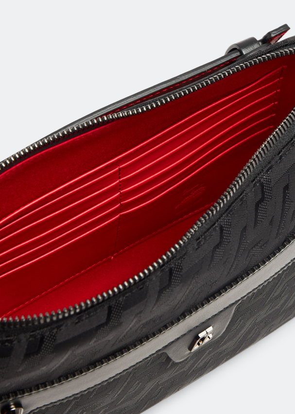 CHRISTIAN LOUBOUTIN Black and Red Ruisbuddy Messenger Bag