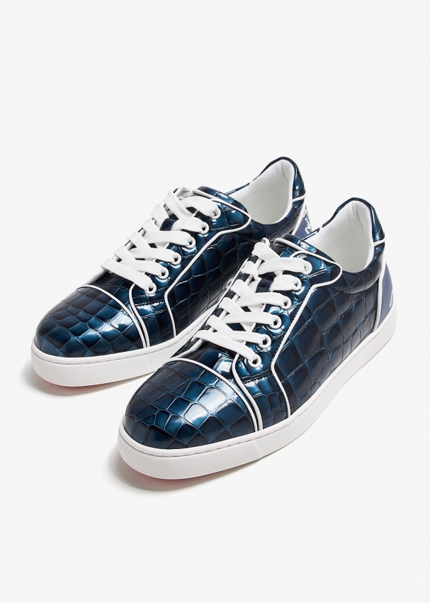 Navy louboutin sneakers sales