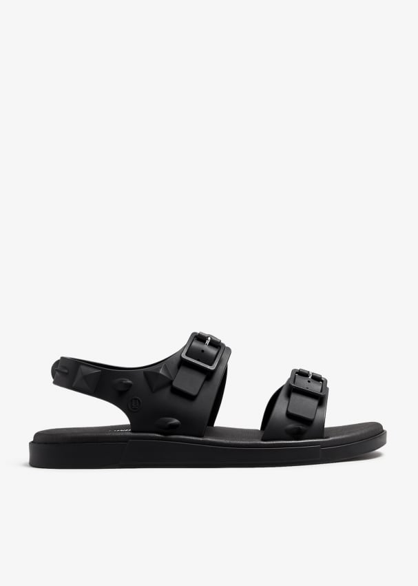 Black sandals with spikes hotsell