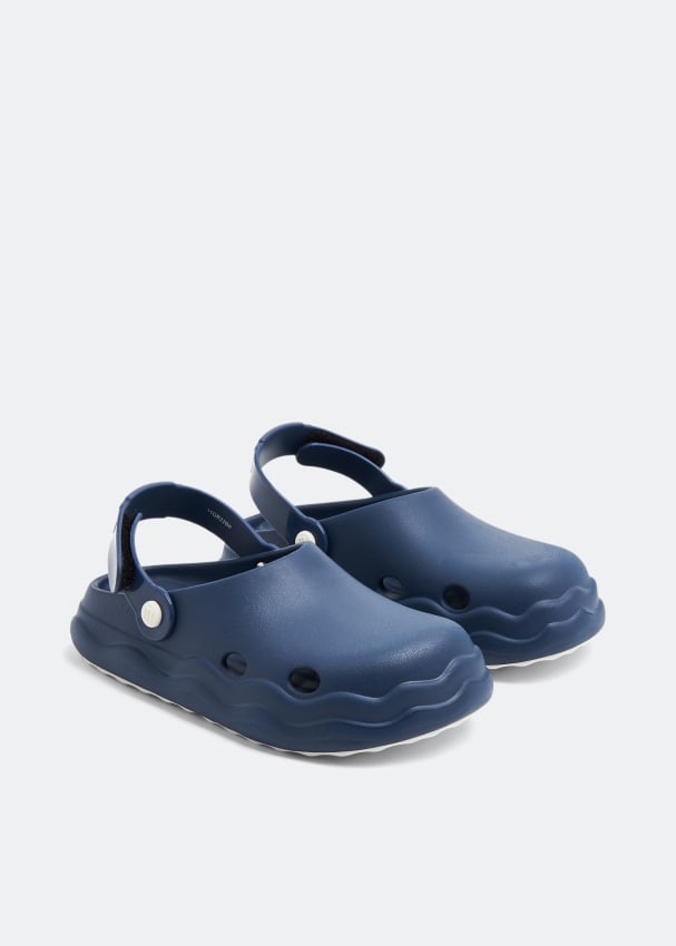 Blue clog sandals top