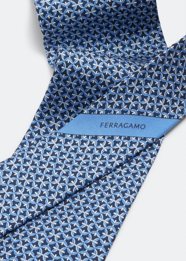 gancini print silk tie