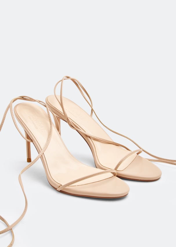Femme LA 3.0 Barely there lace up sandals for Women Beige in UAE Level Shoes