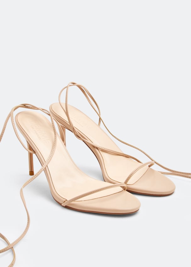 Barely There High Heel Sandals - Beige or Black - Just $4