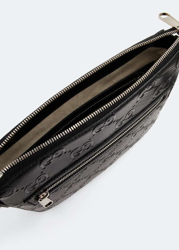 Gucci GG embossed small messenger bag for Men Black in UAE Level Shoes