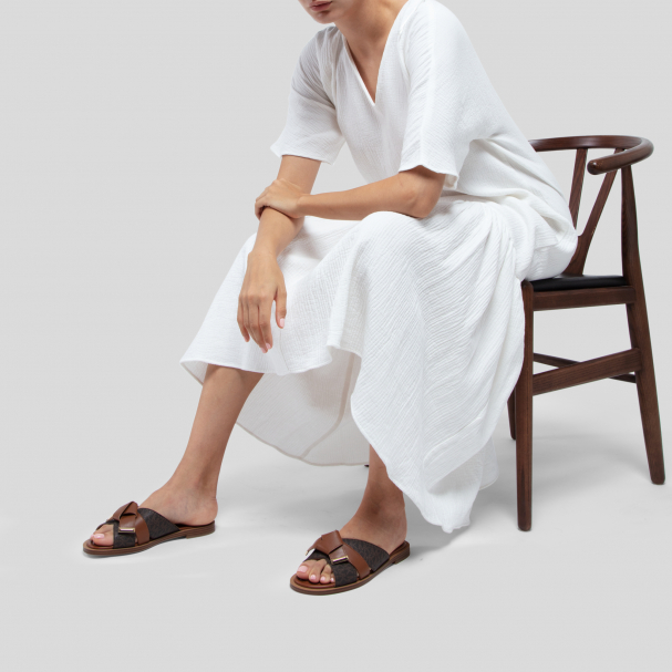 Michael Kors Addison flat sandals for Women Brown in KSA Level
