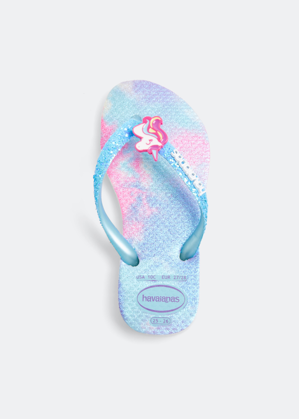 Havaianas Slim glitter II flip flops for Girl - Blue in UAE | Level Shoes