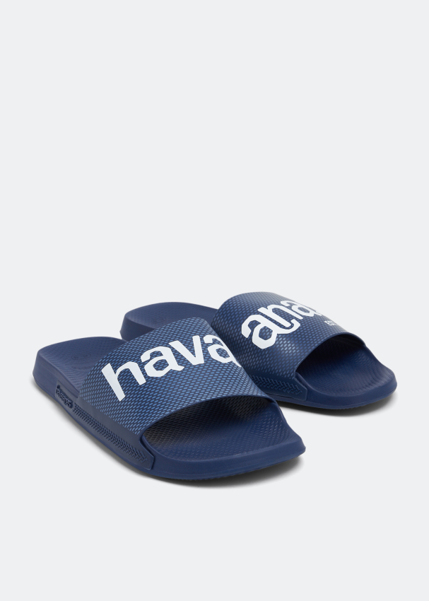 Blue mens slides store