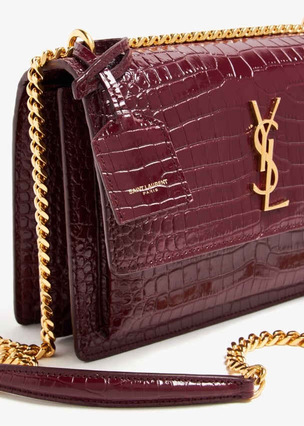 Ysl sunset bag burgundy outlet