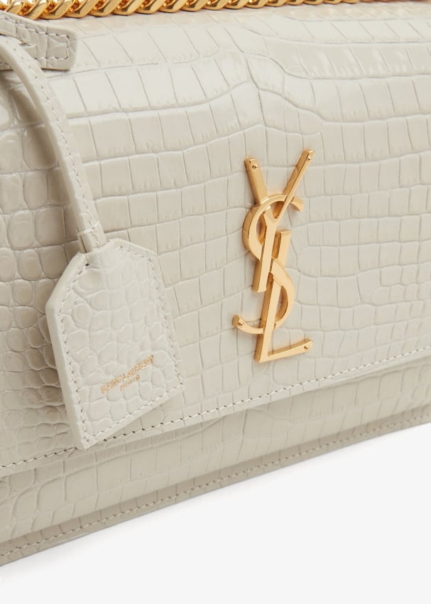Saint Laurent Sunset medium chain bag for Women White in KSA Level Shoes
