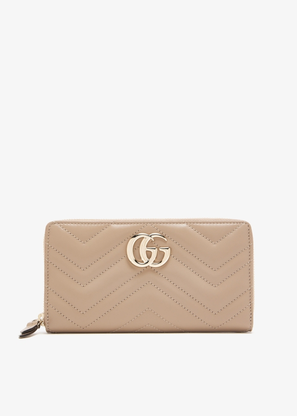 Gucci GG Marmont zip-around wallet for Women - Taupe in KSA | Level Shoes