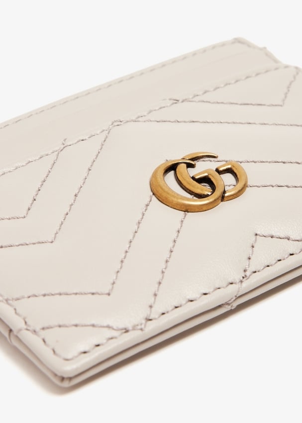 Gucci GG Marmont matelasse card case for Women Grey in KSA Level Shoes