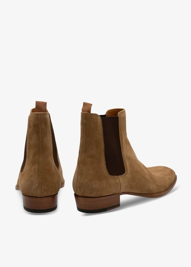 Saint Laurent Wyatt Chelsea boots for Men Brown in UAE Level Shoes