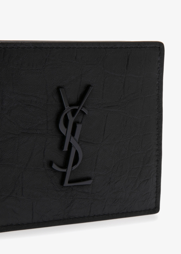 Saint Laurent Monogram East/west Wallet In Crocodile Embossed Leather