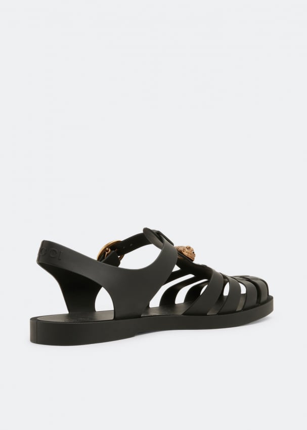 Gucci Rubber sandals for Men - Black in UAE | Level Shoes