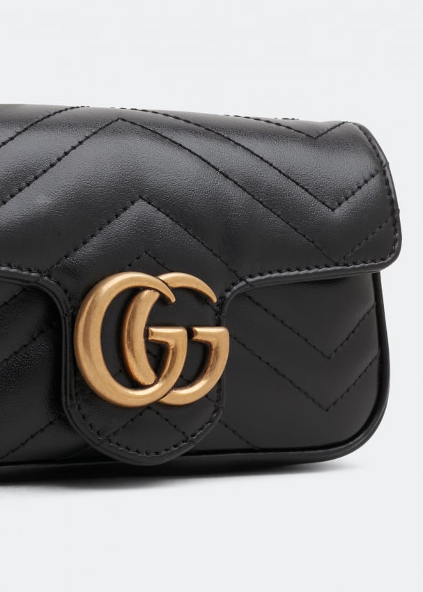 Gucci GG Marmont Super Mini Leather Shoulder Bag in Gray