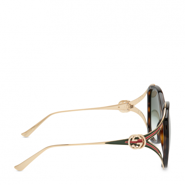 Gucci round frame deals injected sunglasses