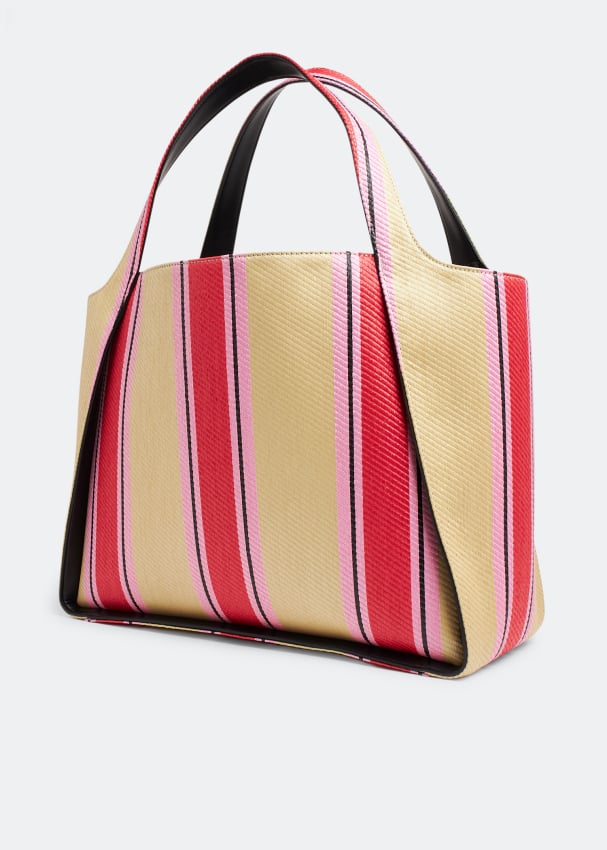 Stella McCartney Logo striped tote bag for Women - Beige in UAE | Level ...