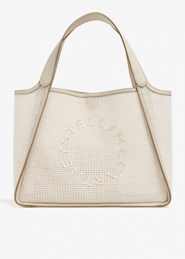 Stella McCartney Embroidered mesh tote bag for Women - White in 