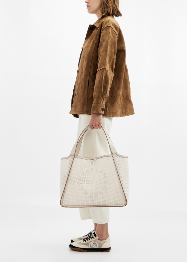 Stella McCartney Embroidered mesh tote bag for Women - White in 