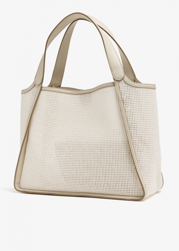Stella McCartney Embroidered mesh tote bag for Women - White in 