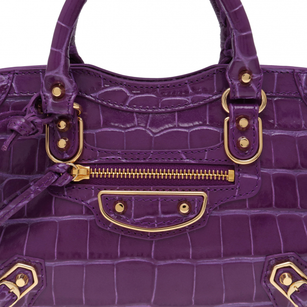 Balenciaga Metallic Edge Nano City bag for Women Purple in UAE