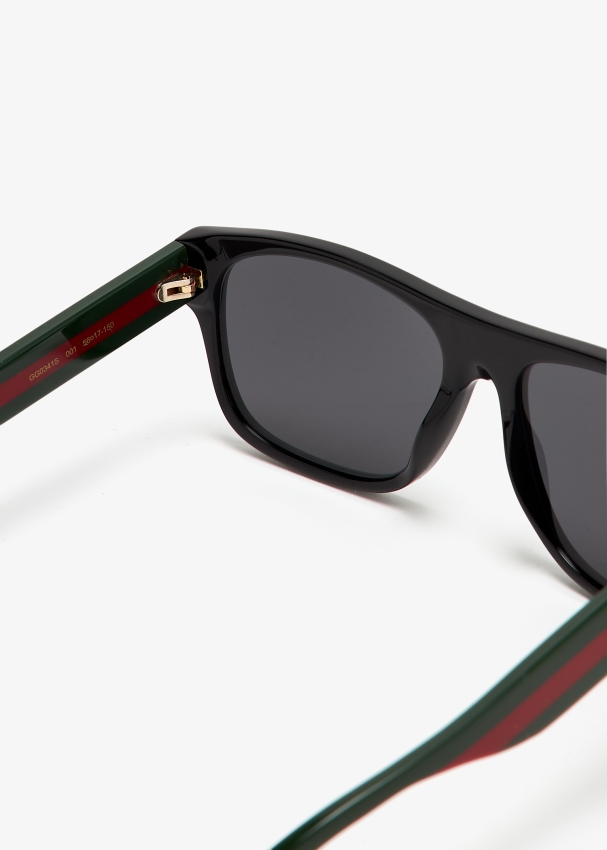Rectangular frame acetate sunglasses