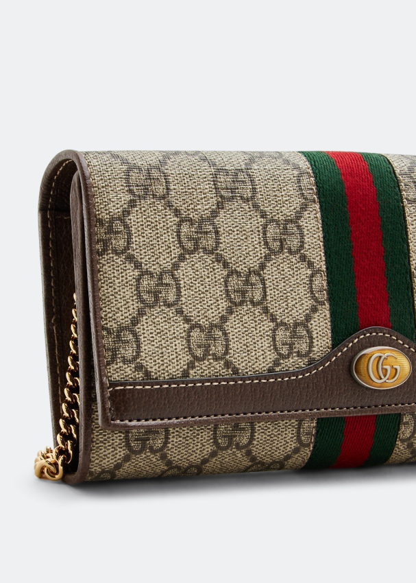 Gucci Blondie medium chain wallet in beige and ebony Supreme