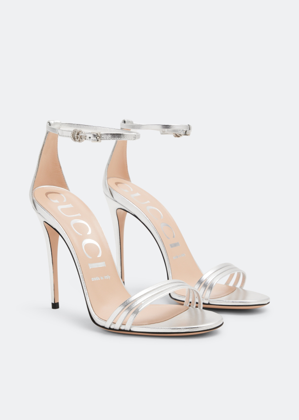 Gucci heels silver top