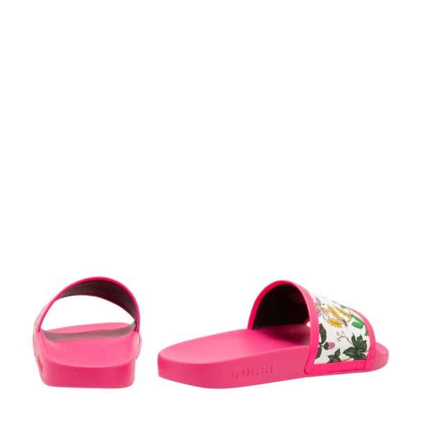 Gucci pink shop floral slides