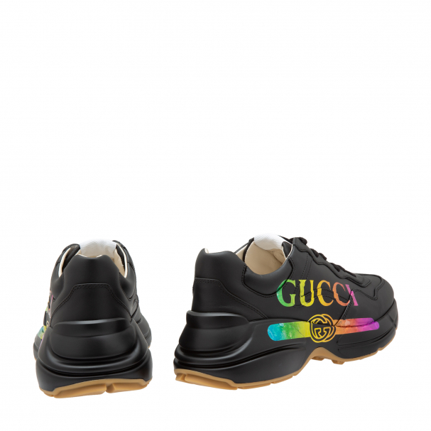 Rhyton leather sneaker with gucci logo cheap