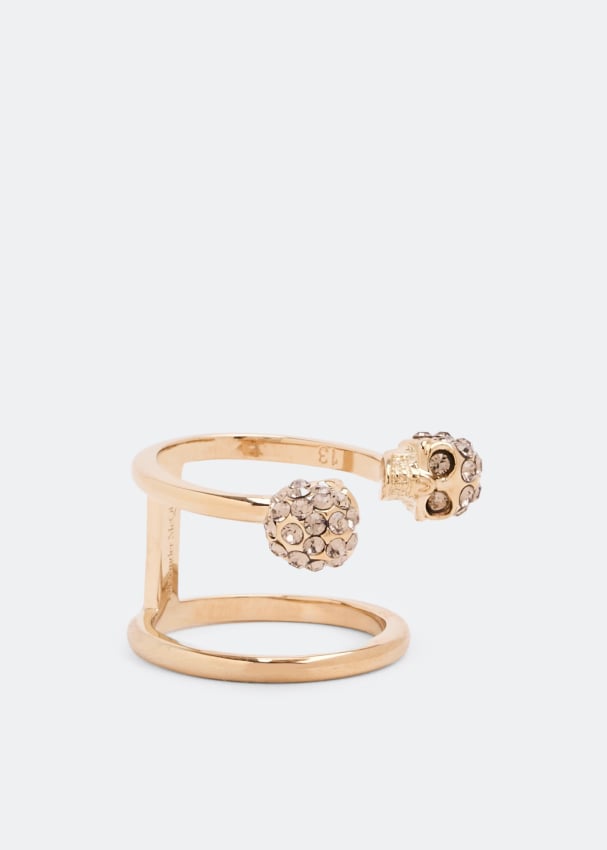 Alexander mcqueen cheap twin skull ring