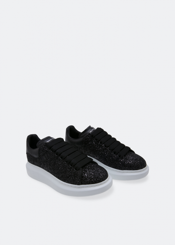 Alexander mcqueen shoes black glitter on sale