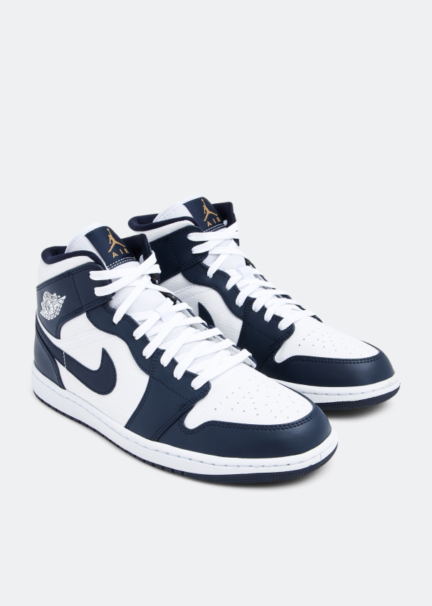 Air jordan 1 sales mid obsidian white
