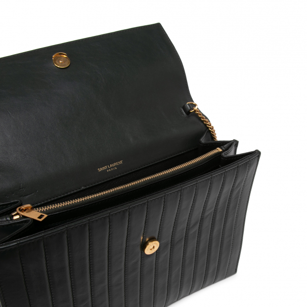 Pour La Victoire - Black Leather Zipper Envelope Crossbody Bag