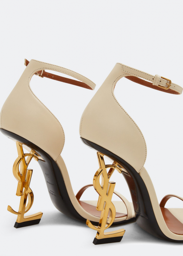 Saint Laurent Opyum leather sandals for Women Beige in UAE