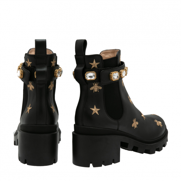 Gucci trip leather ankle boots deals