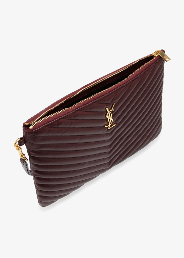 Saint Laurent Monogramme pouch for Women Burgundy in UAE Level Shoes