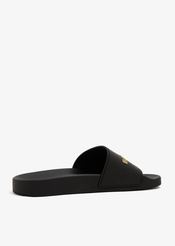 Womens black rubber 2025 slides