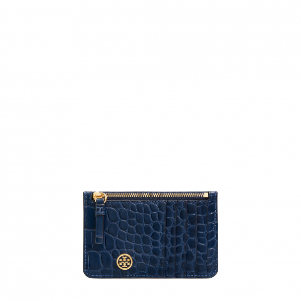 Tory Burch Robinson top-zip card case for Women - Blue in UAE | Level Shoes
