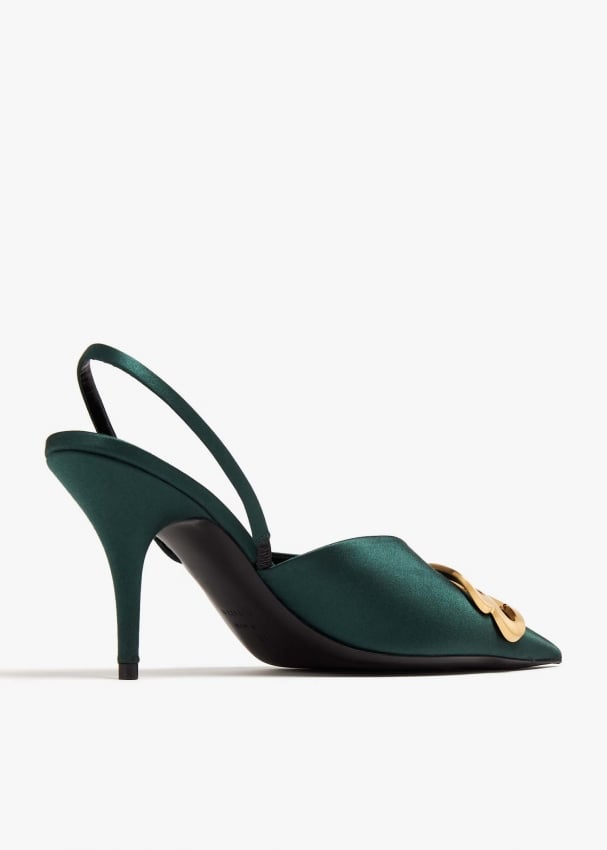 Balenciaga BB Square Knife slingback pumps for Women - Green in UAE ...