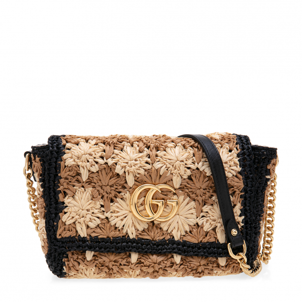 Gucci GG Marmont raffia small shoulder bag for Women