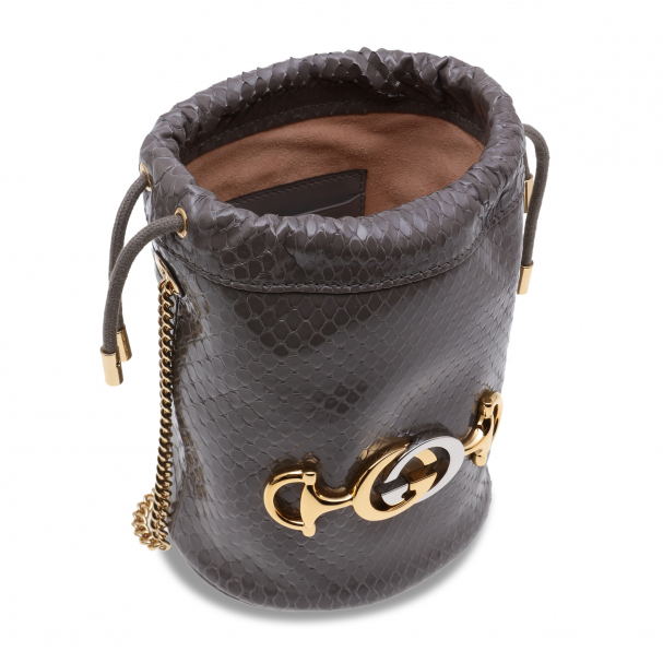 gucci zumi snakeskin mini bucket bag
