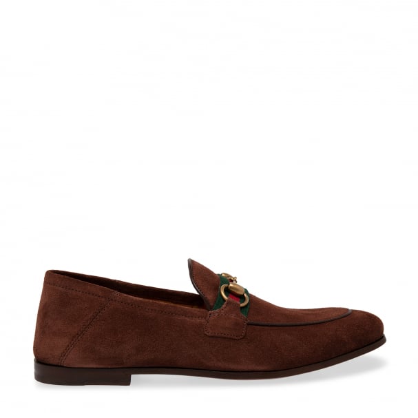 Gucci Horsebit Web suede loafers for Men Brown in KSA Level Shoes