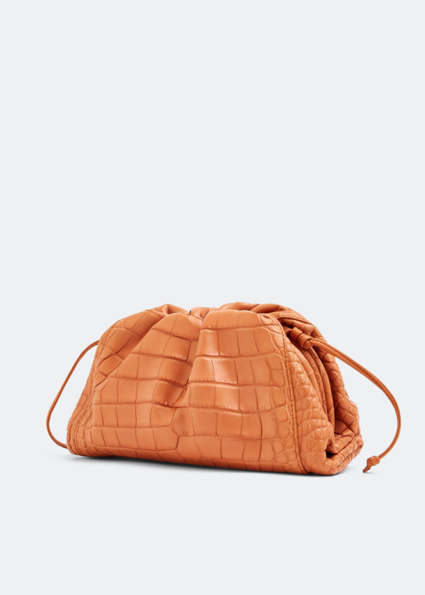 Bottega Veneta Mini Pouch Leather Clutch Bag in Orange