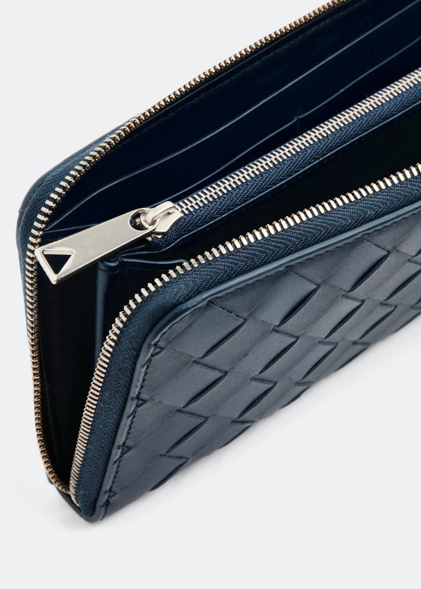 Bottega Veneta Intrecciato zip around wallet for Men Blue in Bahrain Level Shoes