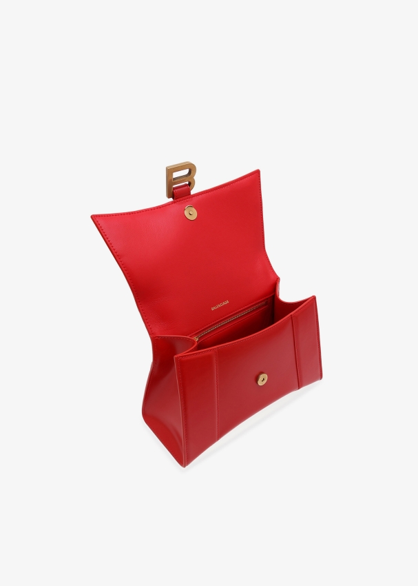 Balenciaga Hourglass Leather Bag in Red