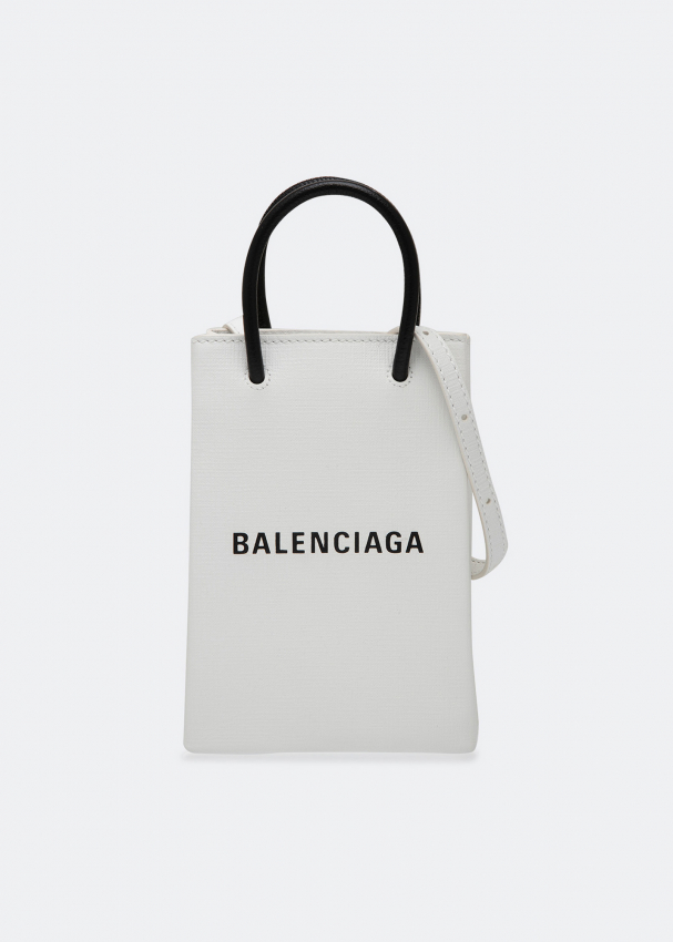 Black Balenciaga Embossed Zip Phone Holder Crossbody Bag  Designer Revival